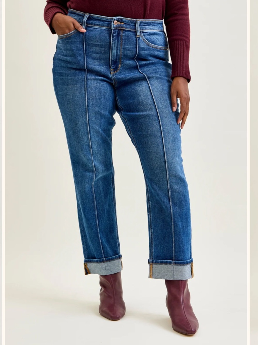 Judy Blue Kimberly front Seam detail straight fit Jeans sz 22 plus